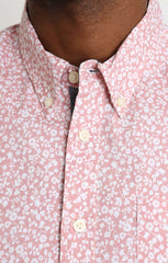 Pink Floral Print Stretch Poplin Short Sleeve Shirt - stjohnscountycondos