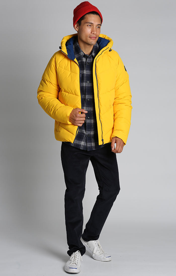 Yellow Hooded Puffer Jacket - stjohnscountycondos