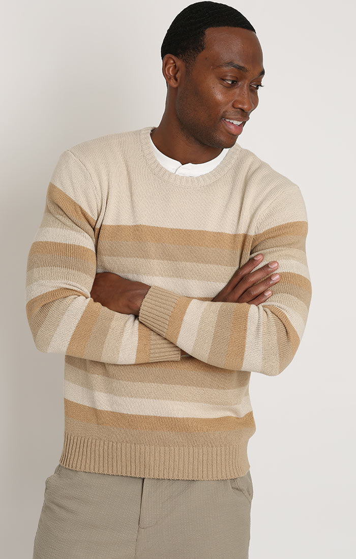 Ombre Striped Crewneck Sweater - stjohnscountycondos